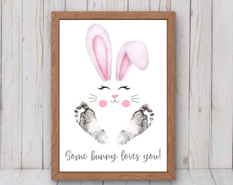 Easter Footprint Printable, Preschool Easter Art, Footprint Keepsake, Easter Craft For Kids, Easter Kids Toddler Craft, DIY Activity