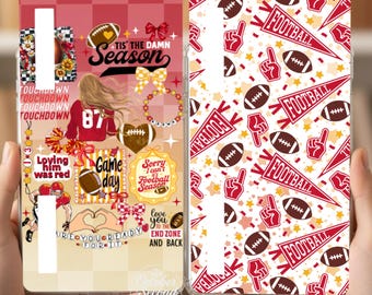 Reversible Boox Case Insert, Karma Football Sticker Collage & Red Pennant Print