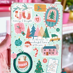 Reversible E-Reader Clear Case Insert for Boox Devices: Pastel Boho Christmas Cheer image 3