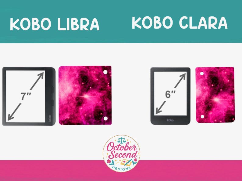 Reversible E-Reader Clear Case Insert for Kobo Devices: All Booked for Christmas 画像 4