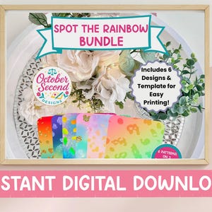 Regenbogen Leopardenmuster Kindle Einsatz: E-Reader Hülle Design (Digitaler Download, Canva Vorlage)