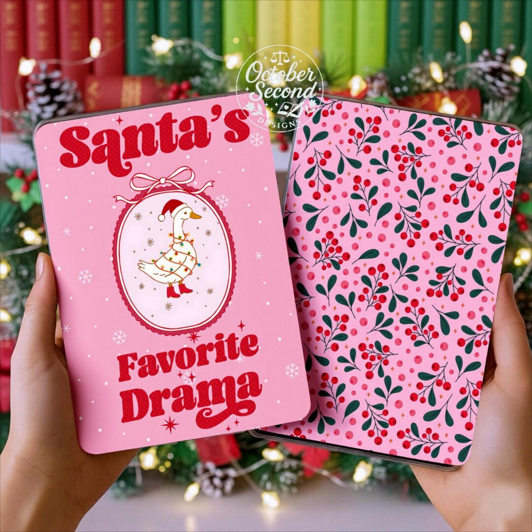 Reversible E-reader Clear Case Insert for Kindle Devices: Santa's ...