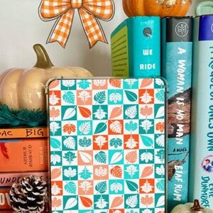 Reversible Kindle Case Insert, Feelin Pumpkin Spice Sticker Collage and Leaf Checker image 4