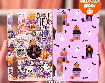 Reversible Boox Case Insert, Don't Hex My Vibe and Purple Haunted House Print