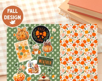Sweater Weather Kobo Case Insert | Reversible Fall Pumpkin Floral Sleeve Design