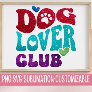 Dog Lover Club SVG: Glitter Paw Print Design (Digital Download)