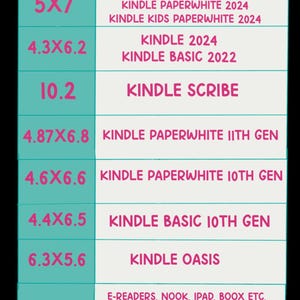 Reversible Kindle Case Insert Set, Ocean Eyes Blue Solid Colors, 6 Shades 画像 2