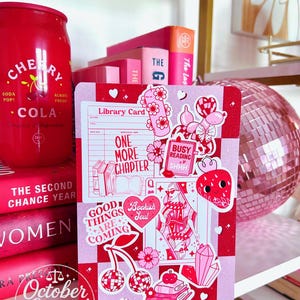 Reversible Kindle Case Insert — Bookish Soul Sticker Print and Pink Rose Checker