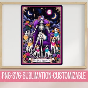 Der Hunderetter - Süße Tarotkarte inspiriert SVG & PNG | Digitaler Download | Geburtstagsgeschenk | Hund Mama Clipart | Tierliebhaber Grafiken | Freches Tarot