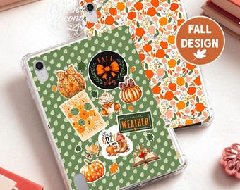 Sweater Weather iPad Case Insert | Reversible Fall Pumpkin Floral Sleeve Design