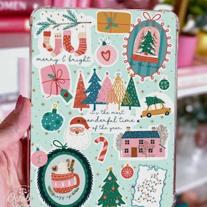 Étui réversible pour liseuse Kindle : ambiance pastel bohème et joyeuse de Noël image 3
