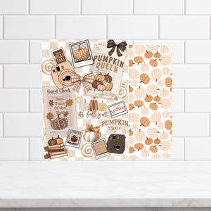 E-Reader Case Insert | Reversible | Pale Pumpkins | Fits Popular Models | Custom Sizes | Kindle | Kobo | Boox | Autumn | Pumpkin Spice