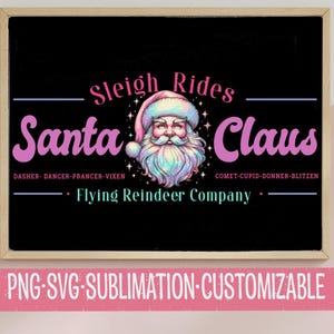 Passeios de trenó do Papai Noel SVG PNG - Arte de Natal vintage para artesanato e decoração DIY
