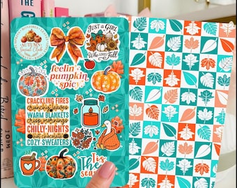 Pumpkin Spicy Kindle Case Insert | Reversible Fall Pumpkin E-Reader Sleeve Design