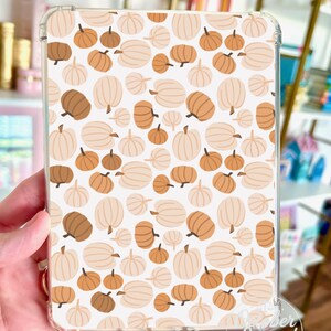 Reversible Kindle Case Insert, Pumpkin Queen Neutral Fall Collage and Pumpkin Print image 5