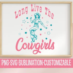 Vive les cow-girls - Pays mignon SVG et PNG | Téléchargement numérique | Musique country | Clipart féministe | Graphismes féminins | Nashville | Austin