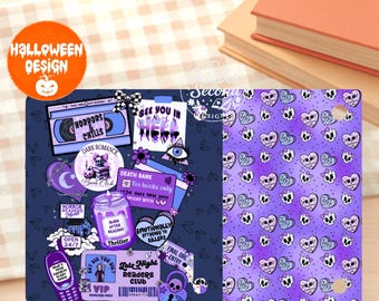 Purple Goth Cutie Kobo Case Insert | Reversible Halloween Horror Romance Sleeve Design