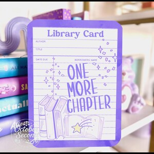 Reversible Kindle Paperwhite Case Insert, Library Card One More Chapter, Purple Floral Galaxy