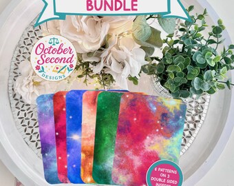 Reversible Kindle Case Insert Set, Galaxy Gradient Patterns, 6 Cosmic Prints