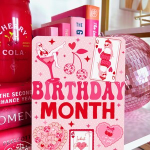 Reversible Kindle Case Insert, Birthday Month Pink Coquette & Cherry Bow Gingham immagine 4