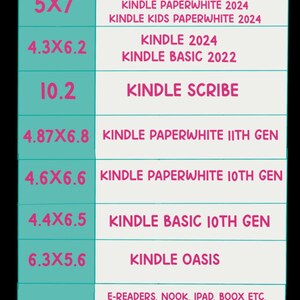 Reversible Kindle Case Insert, Book Boyfriend Coquette and Pink Mint Gingham Bows image 5
