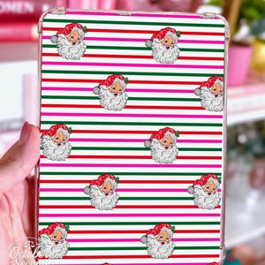 Reversible Kindle Case Insert, Most Wonderful Time Christmas Lettering and Santa Stripe afbeelding 3
