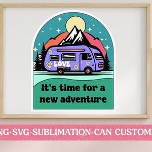 新たな冒険の始まりです PNG & SVG | デジタルダウンロード | 旅行クリップアート | 家族旅行 | 休暇グラフィック | かわいいキャンプ | 商用利用
