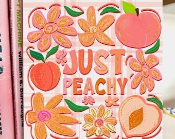 Reversible Kindle Case Insert, Just Peachy Floral Plaid and Peach Print