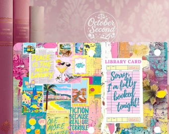 Reversible Kobo Libra Clara Case Insert, Bookish Collage, Abstract Art, Fully Booked Tonight