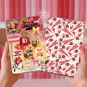 Reversible Kindle Case Insert, Karma Football Sticker Collage & Red Pennant Print