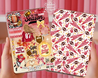 Reversible Kindle Case Insert, Karma Football Sticker Collage & Red Pennant Print