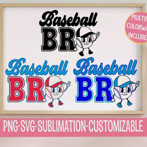 Baseball Bro Retro Bundle SVG & PNG | Niedliches Baseball PNG | Digitaler Download | Spieltag Grafiken | Sport Clipart | Vintage-Stil | Familie