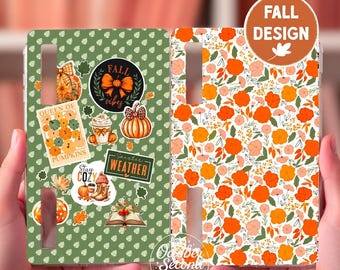 Sweater Weather Boox Case Insert | Reversible Fall Pumpkin Floral Sleeve Design