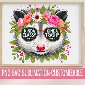 Meio elegante, meio lixo - gambá fofo SVG e PNG | Download digital | Clipart do país | Presente Meme | Piadas de gambá | Amizade | Animais