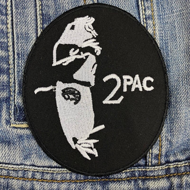 2pac Tupac Round Embroidered Patch Badge Applique Iron on 383271