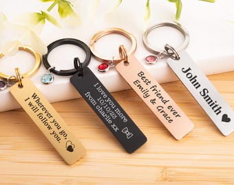 Personalized Keychain, Custom Gift for Him or Her, Drive Safe Kaychain, Stainless Keychain, Perfect for Birthday, Wedding, Anniversary