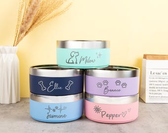 Haustier-Napf mit Namen, kundenspezifische Haustier-Näpfe, Edelstahl-Hundeschüsseln, personalisiertes Geschenk für Hundeliebhaber