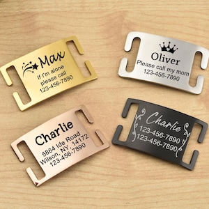 Slide On Dog Collar Tag, Dog Tags For Dogs Personalized, Silent Dog Tags, Dog Tag, Pet Name Tags, Dog ID Tag-Custom Dog Collar Tag Silent