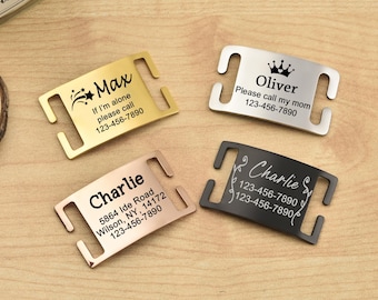Personalized Slide On Dog Collar Tag: Silent Pet ID, Stainless Steel