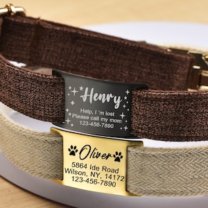Dog Tags For Dogs Personalized, Silent Dog Tags, Dog Tag, Slide On Dog Collar Tag, Pet Name Tags, Dog ID Tag-Custom Dog Collar Tag Silent