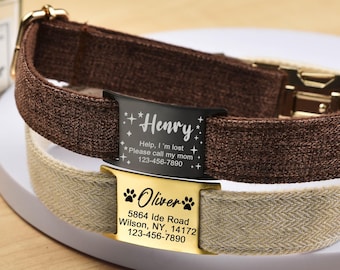 Dog Tags For Dogs Personalized, Silent Dog Tags, Dog Tag, Slide On Dog Collar Tag, Pet Name Tags, Dog ID Tag-Custom Dog Collar Tag Silent