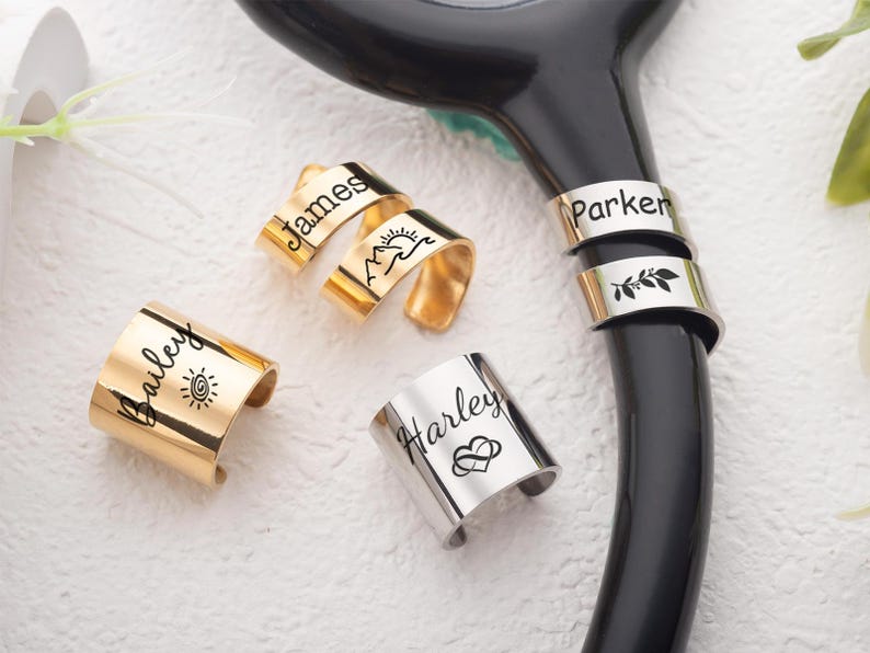 Personalized Stethoscope Id Tag, Engraved Stethoscope Name Tag, Custom Stethoscope Charm, Stethoscope ID Ring, RN Doctor/Nurse Gift For Her image 1
