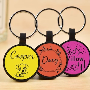 Personalized Dog ID Tags, Silicone Dog Tags, Silent Dog Tag, Dog Tags for Dogs, Engraved Silicone Dog Tag, Soundless Tag, Pet Tags, Cat Tags