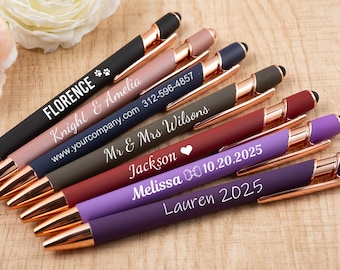 Laser Engraved Ballpoint Pen with Stylus Tip - Personalized Gift