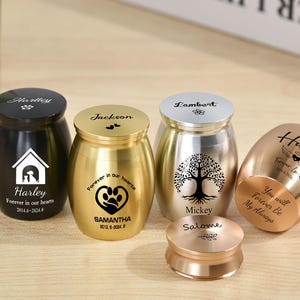 Dog Mini Urn, Personalized Mini Urn, Cremation Urn Paw Print for Dog Pet, Custom Ash Keeper, Funeral Urns, Ashes Keepsake, Mini Memorial Urn