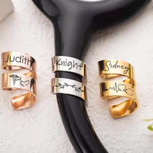 Personalized Stethoscope ID Tag, Stethoscope ID Ring,Custom Stethoscope Tag,Stethoscope Charm,Stethoscope Name Tag,Gift for Nurse Graduation