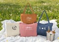 Personalized Embroidered Corduroy Tote Bag, Custom Monogram Zipper Pouch, Bridesmaid Wedding Gift product logo