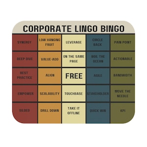 Arbeit Corporate Maus Pad - Mitarbeiter Geschenk, Mitarbeiter Geschenk, Ferngeschenk, Lustig, Lingo Bingo Kaufen Sie Einzeln oder Fünferpack!