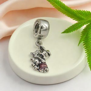 Winnie the Pooh Piglet Dangle Charm, Cherished Memories Silver Pig Cartoon Charm, Perfect Gift for Women, Popular Animation Character.