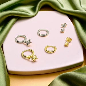 Gold & Silver Plated Earrings Set, Dangle Hoop Earring, Huggie Hoop, Stud earring,  Cartilage Studs, Women's Jewellery.